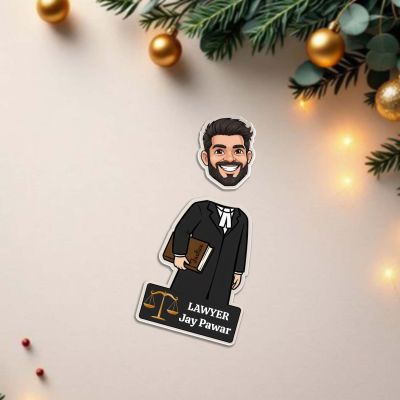 Personalized Lawyer Caricature Desk Standee, Shaking Head Feature With Battery Powered Caricature for Lawyer Law Student Gift For Lawyer & Advocate Birthday Gift Items for Lawyers